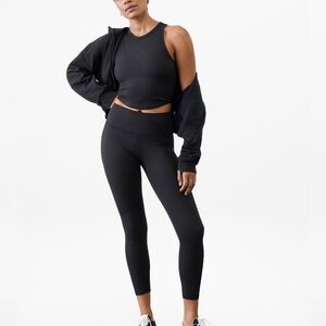 Athleta Transcend Rib 7/8 Tight, Black, Medium